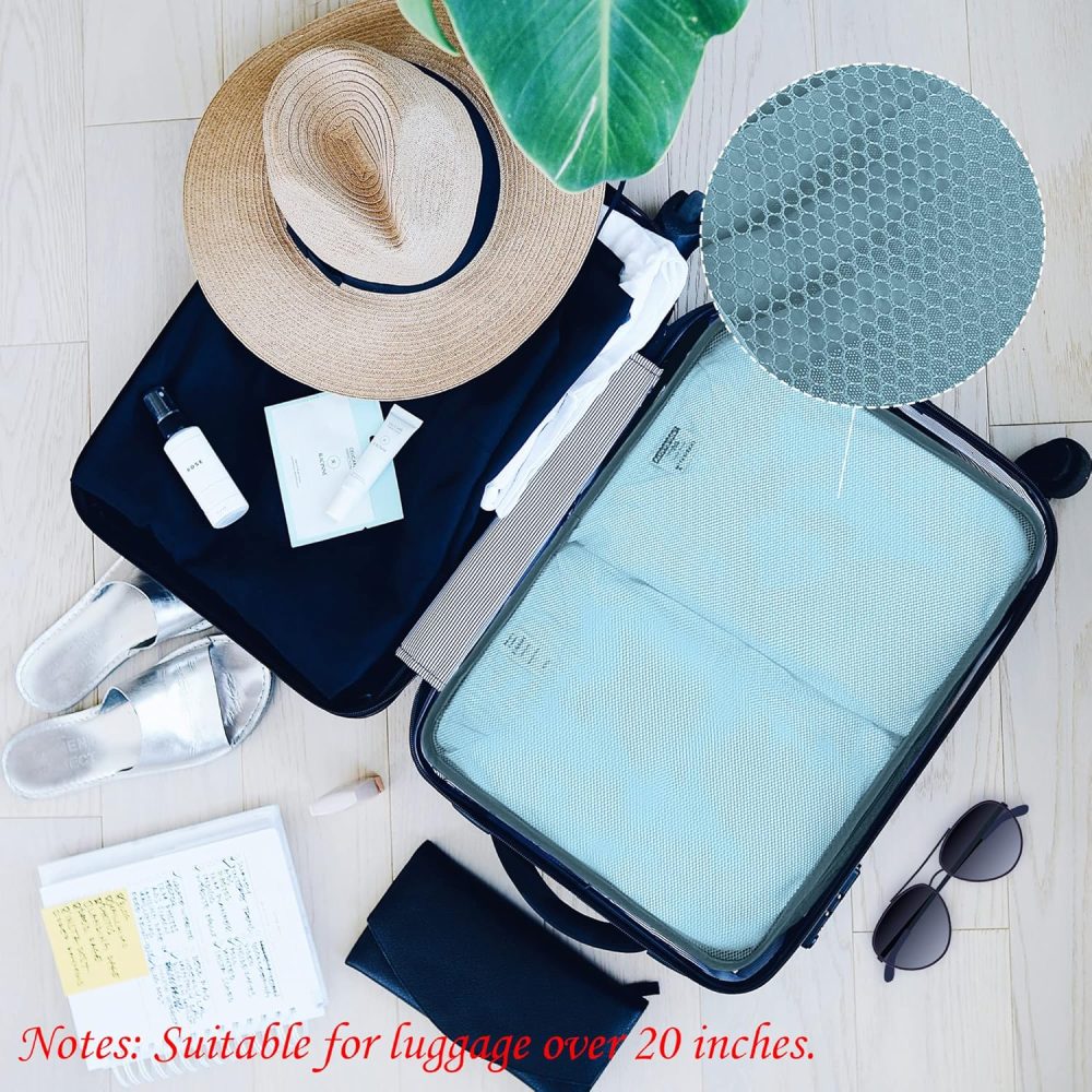 Ebbniur Packing Cubes Set, 2 Pcs Packing Organizers Set for Suitcases (Grey blue) - Image 4