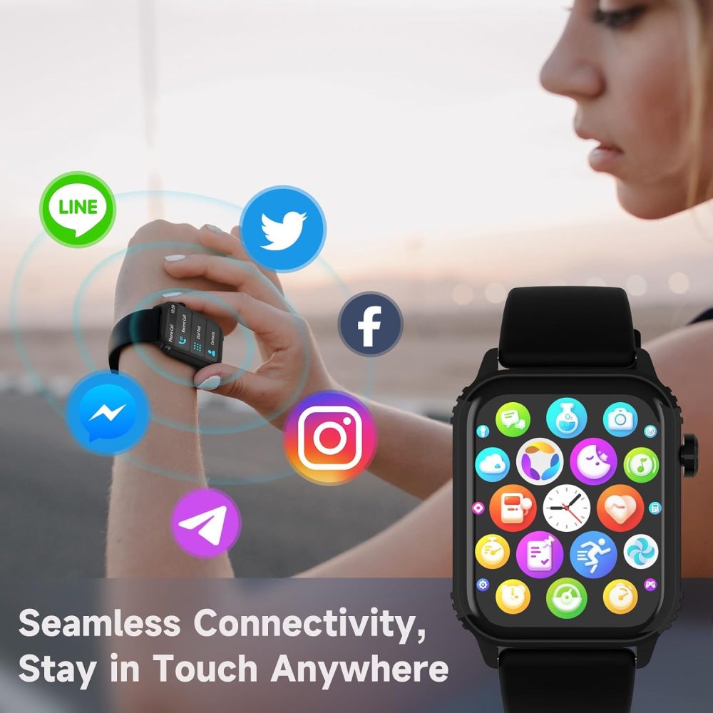 Smart Watches for Women Men, 1.83" HD Smartwatch with 120 Sports Modes, Heart Rate/Sleep Monitor, IP67 Waterproof, Bluetooth Call & Music Control - Image 5